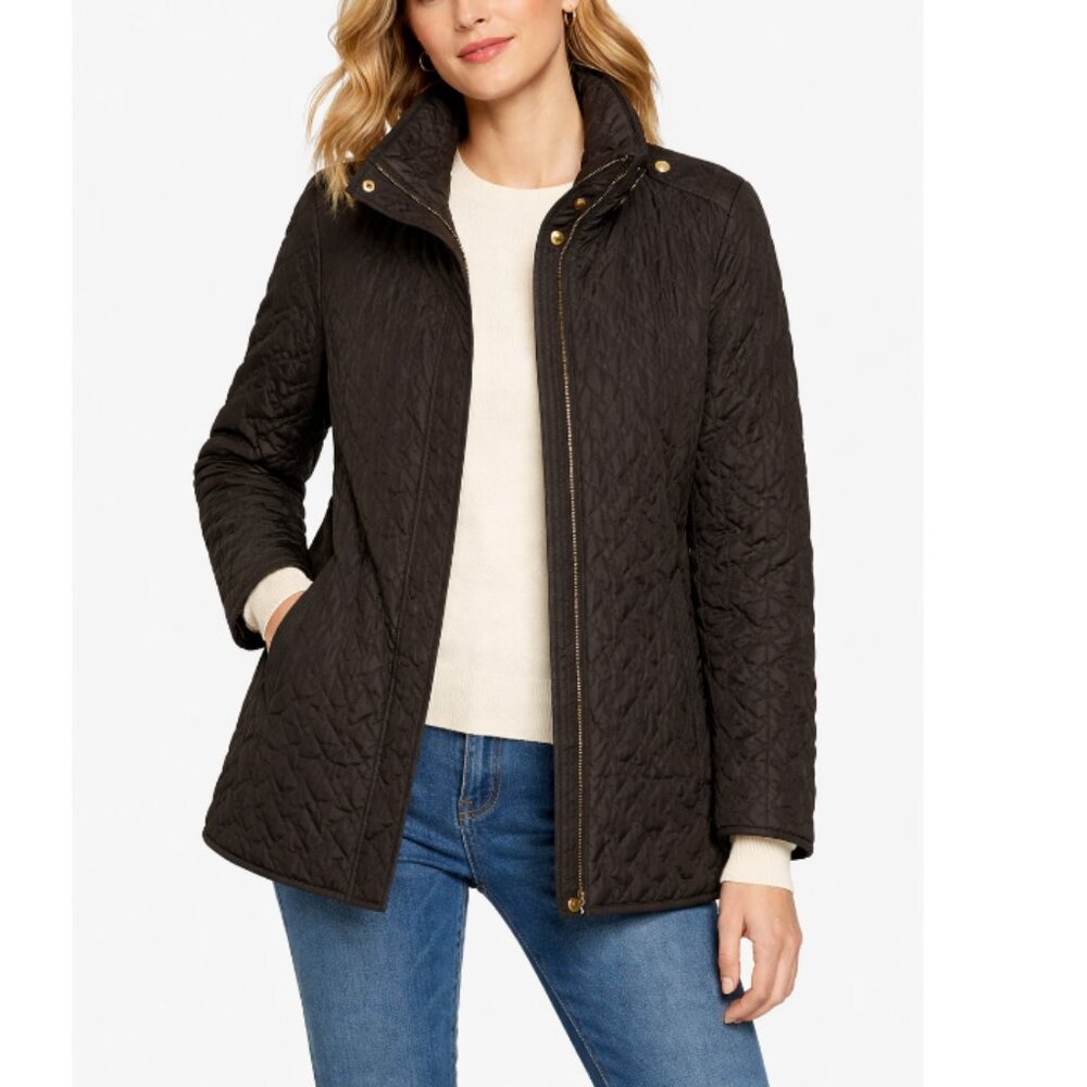 Cole Haan Women's Signature Black Quilted Puffer Jacket Size XL